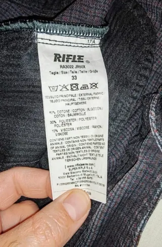 Pantaloni Rifle Neri taglia 46 IT