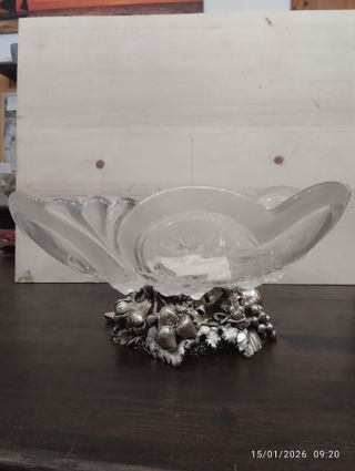 Centro tavola cristallo e metallo