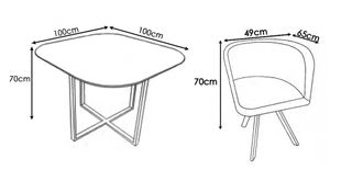 MESA DE CRISTAL TEMPLADO + 4 SILLAS