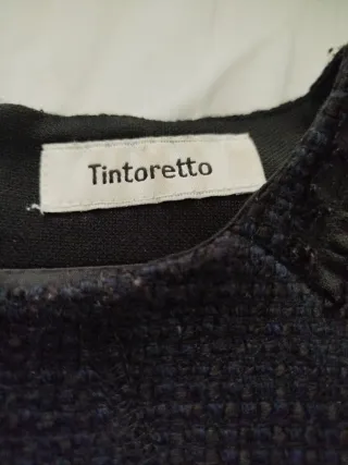 Vestido lana negro Tintoretto