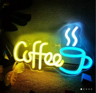 Lampada Neon Led "COFFEE" Blu/Giallo