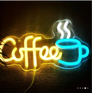 Lampada Neon Led "COFFEE" Blu/Giallo