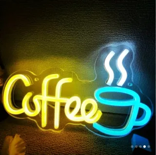 Lampada Neon Led "COFFEE" Blu/Giallo