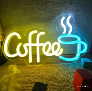 Lampada Neon Led "COFFEE" Blu/Giallo