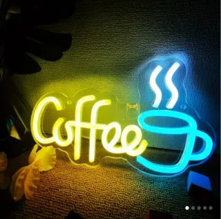 Lampada Neon Led "COFFEE" Blu/Giallo