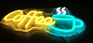 Lampada Neon Led "COFFEE" Blu/Giallo