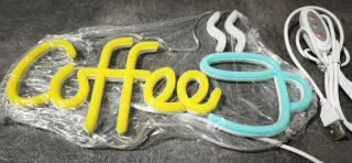Lampada Neon Led "COFFEE" Blu/Giallo