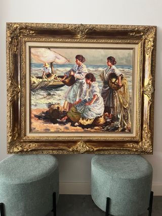 Cuadro al óleo Pescadoras