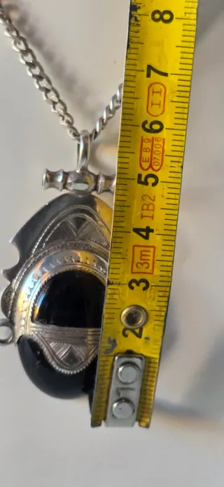 Collar Plata y Colgante Azteca Negro