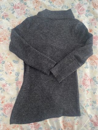 Maglione donna lungo grigio con bottoni