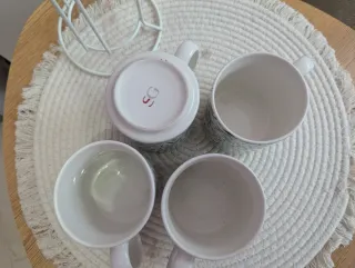 Juego 4 tazas café con soporte