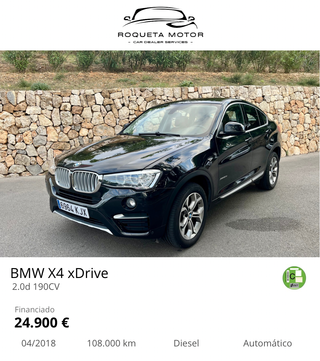 BMW X4 xDrive | 2.0d 190CV | 2018 | Automático