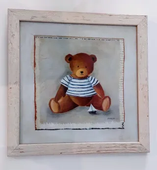 Cuadro infantil oso marinero