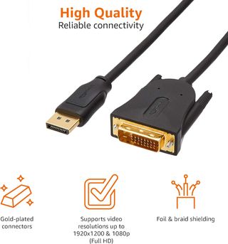 Amazon Basics Cable de DisplayPort a DVI, 0.9 m, N