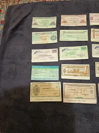 Lotto 25 Miniassegni Italiani Anni '70