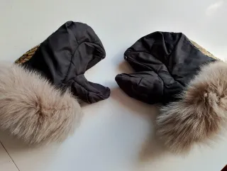 Funda carrito invierno negro alas doradas