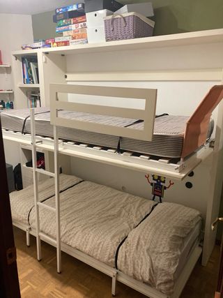 Litera juvenil abatible blanca