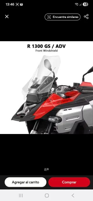 Bmw R1300GS/Adventure cúpula para moto.