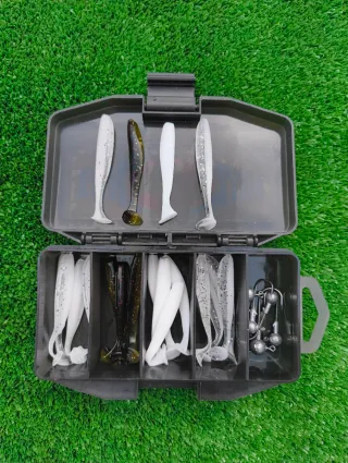 Caja de vinilos de pesca, Pesca Trucha, Spinning