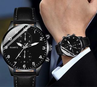 Reloj de Pulsera para Hombre Negro y Plateado