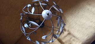 Lámpara antigua. Metal-piedras de cristal. Vintage