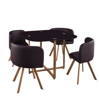 MESA DE CRISTAL TEMPLADO + 4 SILLAS