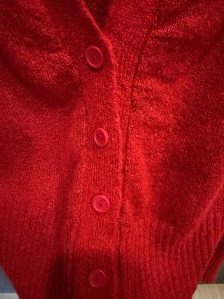 Cárdigan Zara Rojo con Flor