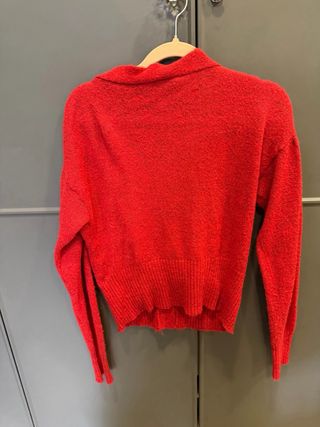 Cárdigan Zara Rojo con Flor