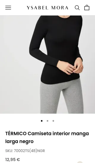 Camiseta térmica negra manga larga unisex