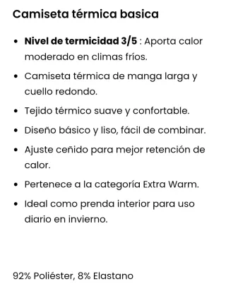 Camiseta térmica negra manga larga unisex