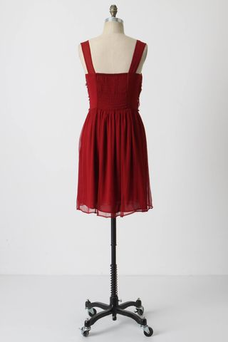 Vestido rojo de seda talla 0 XS Anthropologie