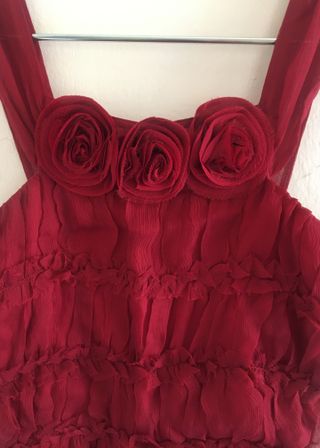 Vestido rojo de seda talla 0 XS Anthropologie