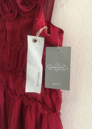 Vestido rojo de seda talla 0 XS Anthropologie