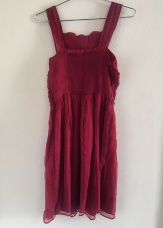 Vestido rojo de seda talla 0 XS Anthropologie