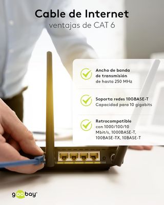 Cable CAT 6 Cable de red LAN para Gigabit Ethernet