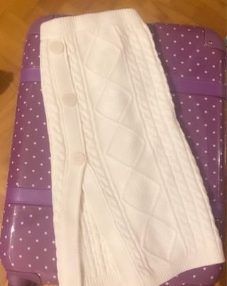 Falda punto Bershka beige botones