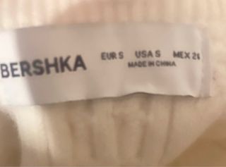 Falda punto Bershka beige botones