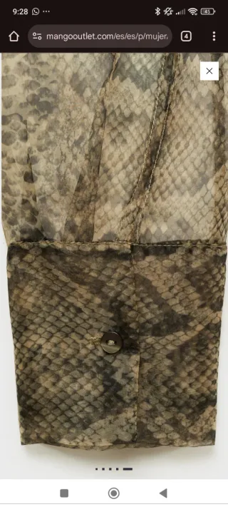 Camisa Mango organza M