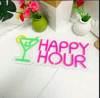 Lampada Neon Led "Happy Hour" Cocktail