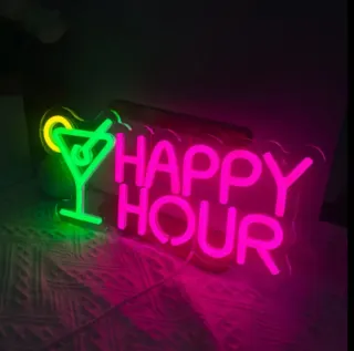 Lampada Neon Led "Happy Hour" Cocktail