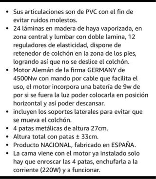 Cama articulada con mando a distancia