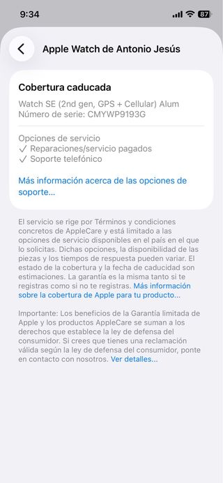 Apple Watch Series 2 GPS+Celular Negro