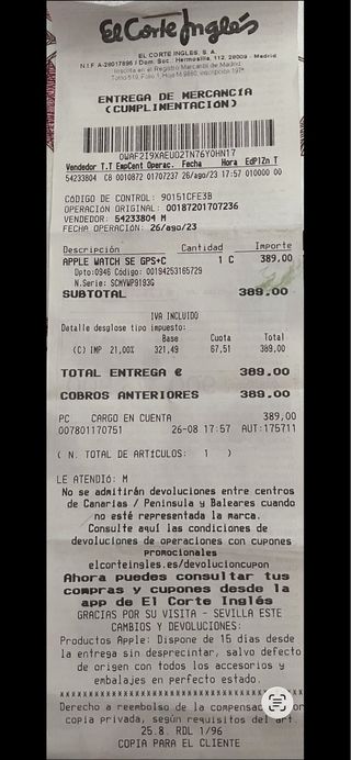 Apple Watch Series 2 GPS+Celular Negro