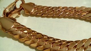 Pulsera Cubana Rosé GF 18K 11mm - 21cm