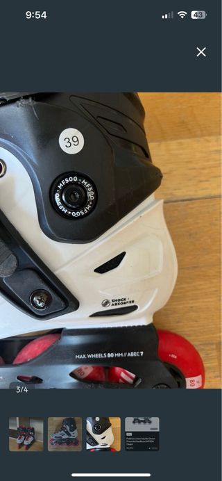 Patines en línea Oxelo blancos y rojos