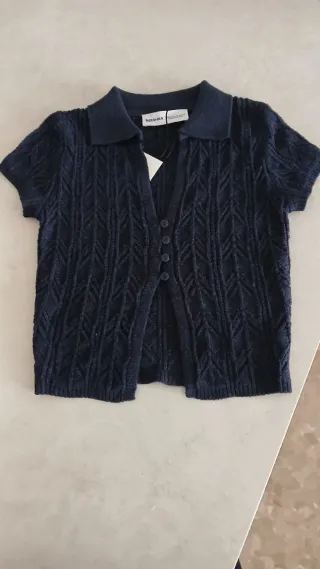 Suéter Bershka punto azul talla XS