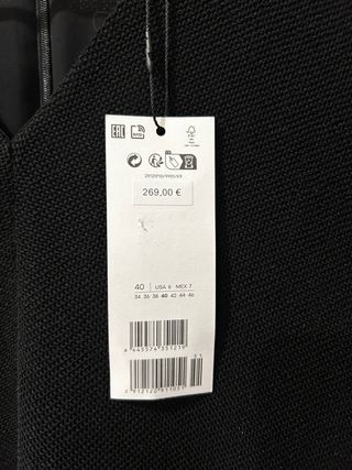 Vestido Adolfo Dominguez Negro