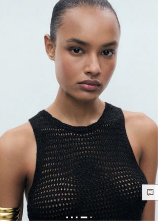 Top punto calado Lurex negro