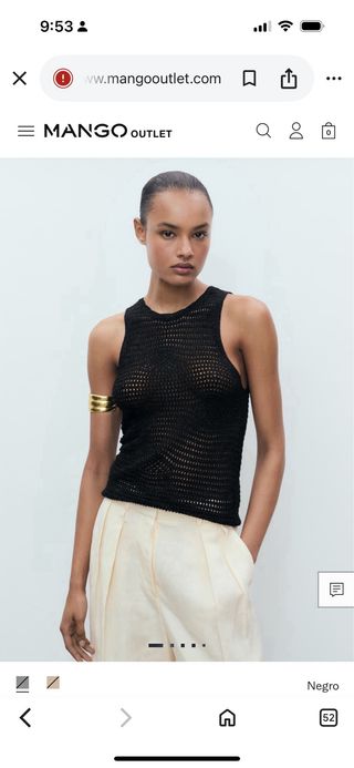 Top punto calado Lurex negro