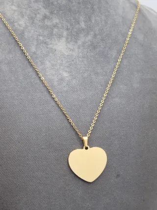 Collar Corazón Chapado en Oro Inoxidable
